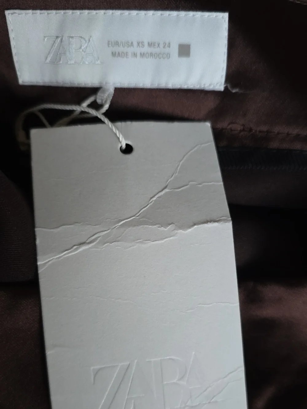 ZARA SATIN BALLOON PANTS BROWN SIZE XS